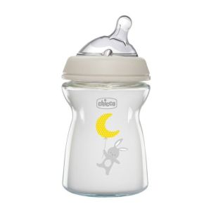 Biberón de vidrio 250 ml Chicco NaturalFeeling 0+