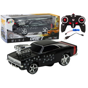 Coche de Control Remoto 1:18 Drift 360 Luces y Sonido Negro