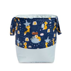 Cesta de juguetes mediana Sensillo zorro azul 35x47