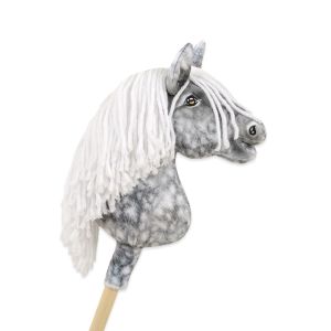 Horse On A Stick Super Hobby Horse Premium - Dapple Grey Horse With A White Mane A4
