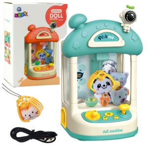 Máquina atrapa peluches azul de Lean toys con luces y sonidos