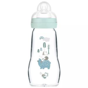 Biberón de Cristal 260ml Mam baby Feel Good Forest Boy