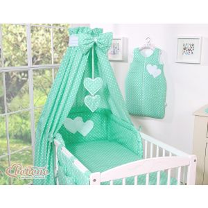 Dosel de Cuna My Sweet Baby - Corazones Colgantes en Mint