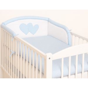 Protector de Cuna My Sweet Baby – Corazones en Cuadro Azul