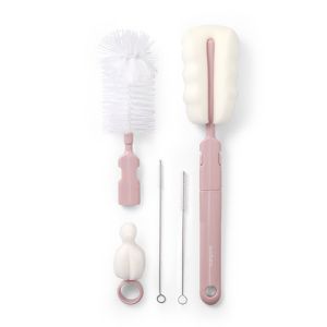Set de Cepillos para Biberones y Chupetes Babyono Rosa