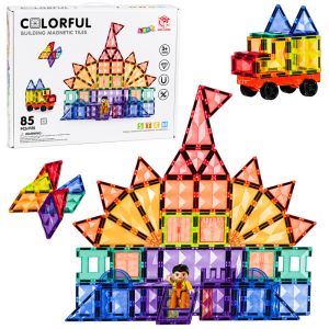 Bloques de construcción magnéticos coloridos para niños.