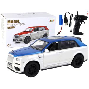 Coche R/C 1:20 Blanco y Azul Control Remoto