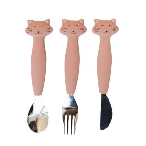 Cubiertos de Silicona para Bebés - Trixie Mrs. Cat