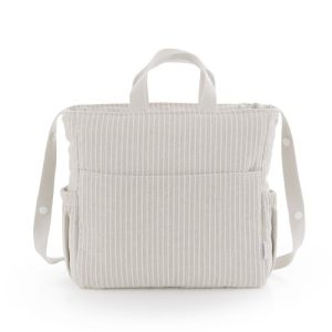 Bolso maternal Pack Sira Cambrass color beige, vista frontal