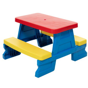 Conjunto de Mesa y Bancos Azul para Jardín