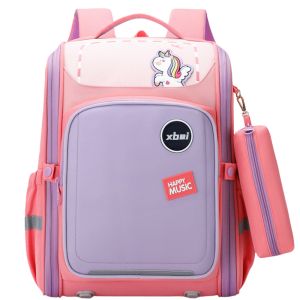Mochila Escolar con Tirante de Unicornio Rosa Pastel 21L 39cm