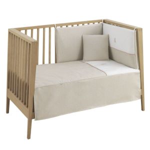 Jgo 2 Pcs.colcha I-v. Cuna 60 Lino Rosa 60x120x3 Cm - Cambrass
