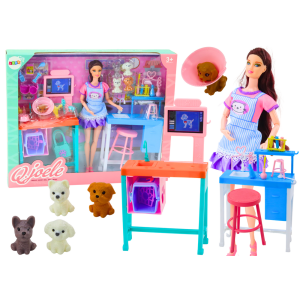 Set de Muñeca Veterinaria con Muebles y Accesorios para Mascotas