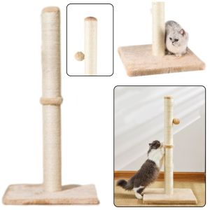 Rascador para gatos Torre de 80 cm y pompom de juego.