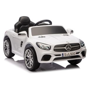 Coche Eléctrico Infantil Mercedes SL500 Blanco con Control Remoto