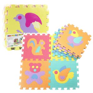 Alfombrilla de Puzzle Educativa Suave EVA Animales 9 Piezas