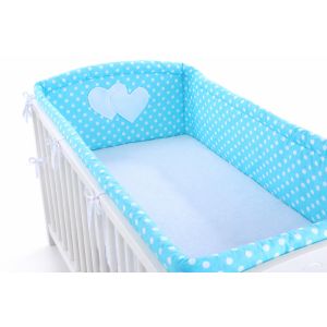 Protector de Cuna XXL My Sweet Baby - Corazones en Turquesa