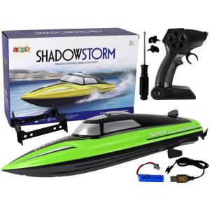 Barco de motor teledirigido verde R/C 2.4G 20-25km/h