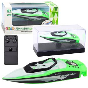 Barco de motor control remoto blanco-verde 15cm