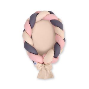 Nido de Bebé Trenzado 2 en 1 My Sweet Baby - Beige y Rosa