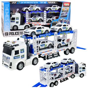 Camión Transporte Coches Policía con Luces y Sonido