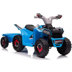 Quad Bike Eléctrica Infantil Rosa con Remolque