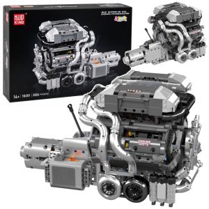 Bloques de Construcción Motor V8 con Caja de Cambios