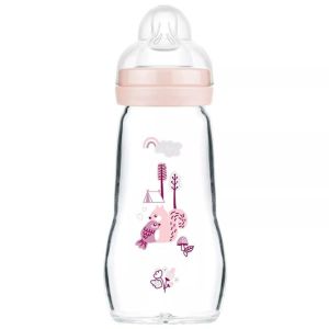 Biberón de Cristal 260ml Mam baby Feel Good Forest Girl