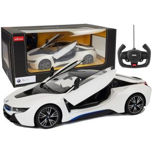 Coche R/C BMW i8 Rastar 1:14 Blanco con Puertas Automáticas