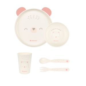 Juego de vajilla infantil Kikkaboo Bear with me Rosa