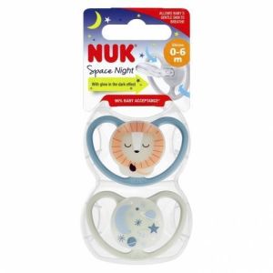 Chupete de Silicona Nuk Space Night 0-6 meses - 2 Piezas