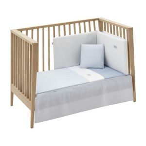 Jgo 2 Pcs.colcha I-v. Cuna 70 Vichy10 Celeste 70x140x3 Cm - Cambrass