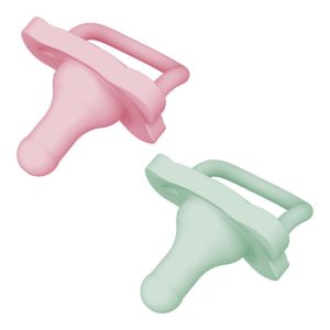 Chupete de Silicona Dr Brown's Rosa y Verde para Bebé