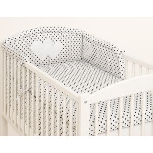 Protector de Cuna My Sweet Baby - Corazones en Blanco y Negro