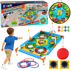 Juego de habilidad 4 en 1 Lean toys con dianas y accesorios de lanzamiento