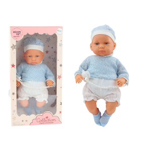 Muñeca Bebé 46 cm con Chupete y Gorra Azul