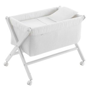 Minicuna de Madera Estructura Tijera Unic Crudo/Blanco 55x87x74 cm