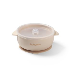 Bol de silicona con ventosa y tapa Babyono para bebés
