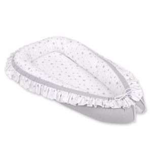 Baby Nest With A Ruffle - Mini Gray Stars/gray