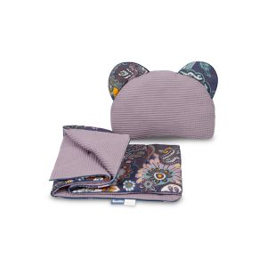 Set Waffle Sensillo - Manta y Almohada para Bebé Boho Rosa