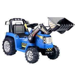 Tractor Eléctrico Infantil Azul con Brazo de Excavación