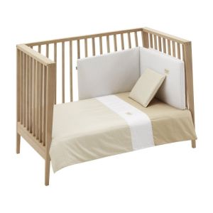 Jgo 2 Pcs.f.nordica Cuna 70 Vichy10 Beige 110x170x3 Cm - Cambrass