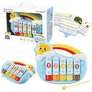 Piano Educativo de Cinco Tonos para Niños Azul Sol
