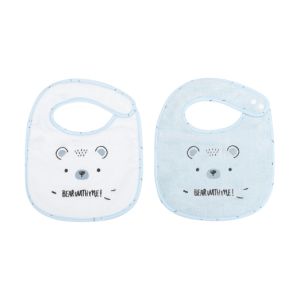 Set de 2 baberos de algodón Kikkaboo Bear with me Azul