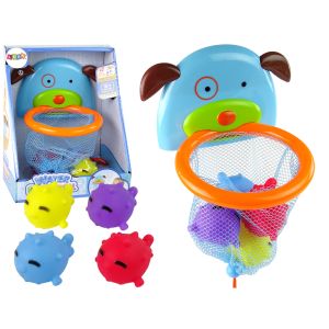 Juguete de baño mini baloncesto perro pez de goma