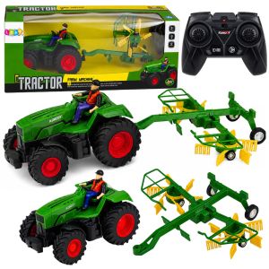 Tractor agrícola RC con rastrillo y luces LED de Lean toys