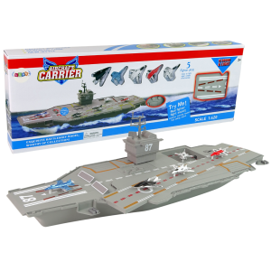 Portaaviones de Lean Toys con jets y luces en acción