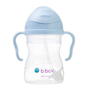 Botella B.box con pajita color bubblegum, ideal para niños.