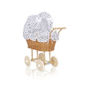 Carrito de Muñecas My Sweet Baby, Mimbre Natural con Ropa