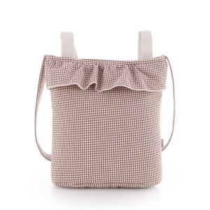 Bolso maternal Bohem Taylor Cambrass color rosa vichy, vista frontal